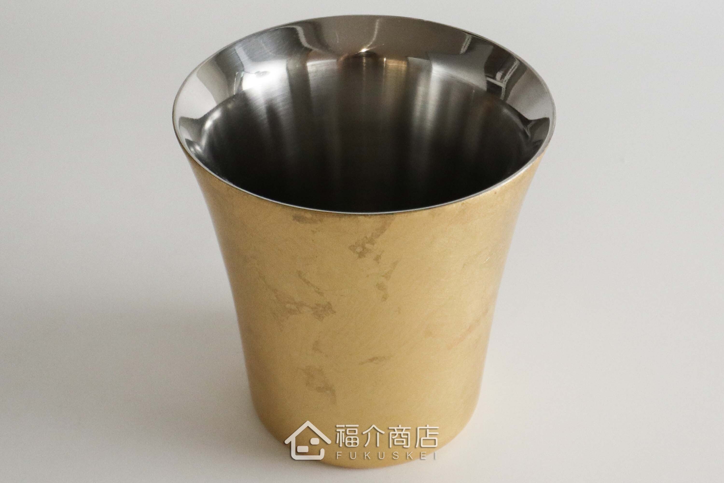 用於盛裝酒用的金箔造型不鏽鋼材質雙層保溫保冷酒杯