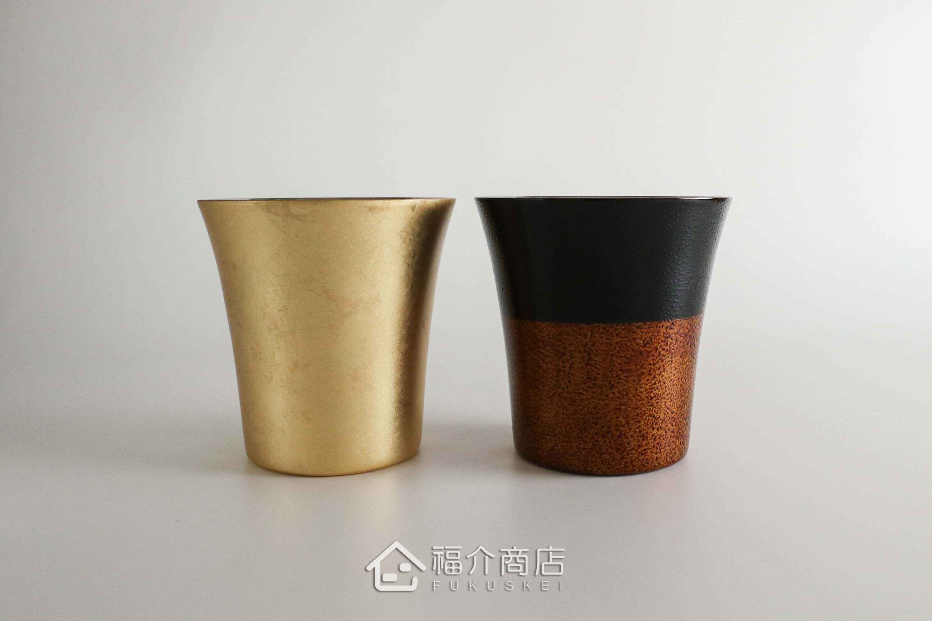 用於盛裝酒用的金箔造型不鏽鋼材質雙層保溫保冷酒杯