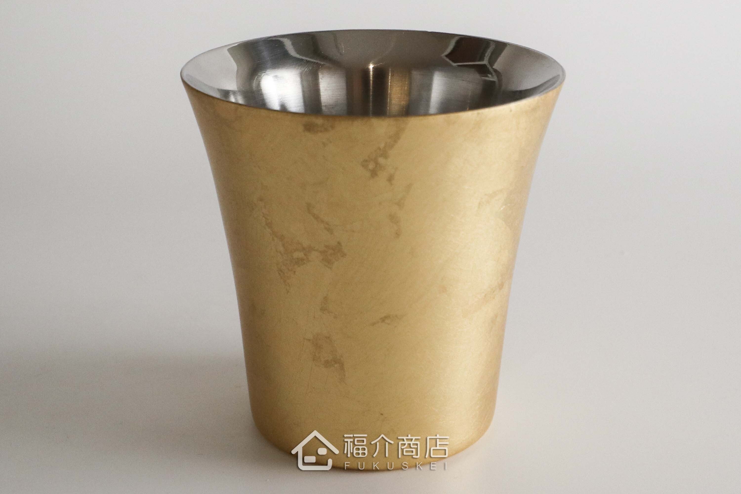 用於盛裝酒用的金箔造型不鏽鋼材質雙層保溫保冷酒杯