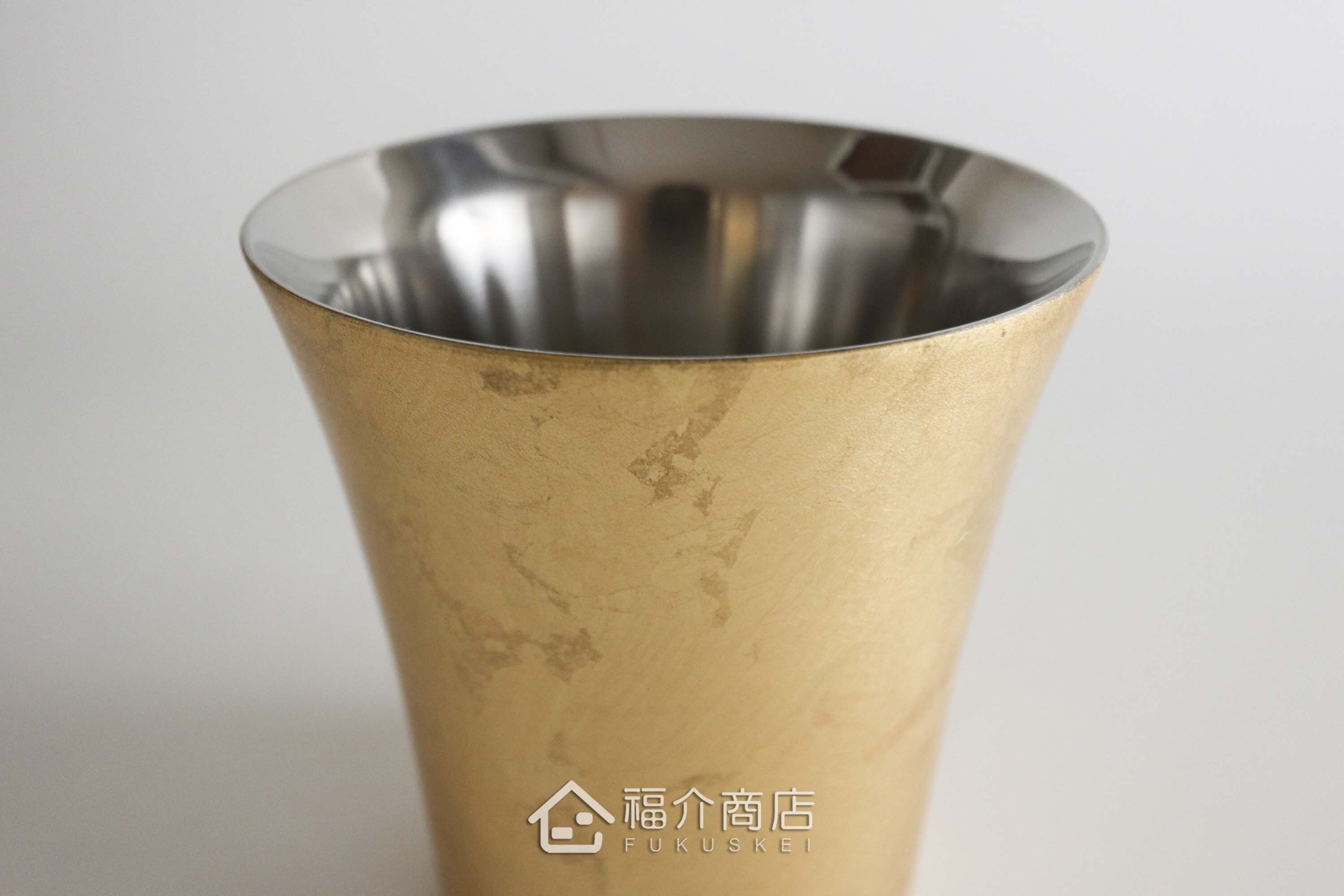 用於盛裝酒用的金箔造型不鏽鋼材質雙層保溫保冷酒杯