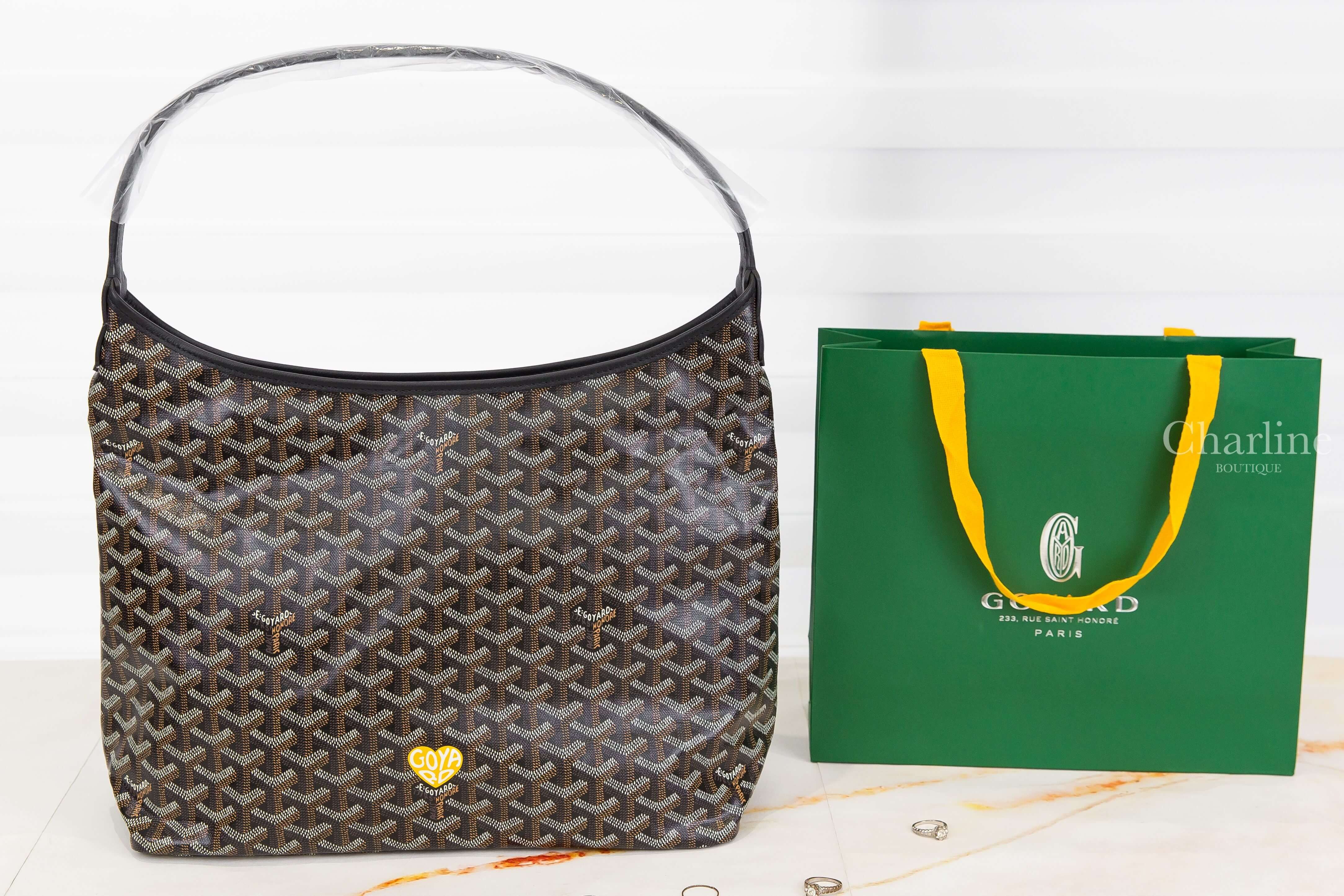 Goyard Bohème Hobo Bag 黑色黃色愛心帆布小牛皮同色手提肩背包-Charline Boutique 精品代購