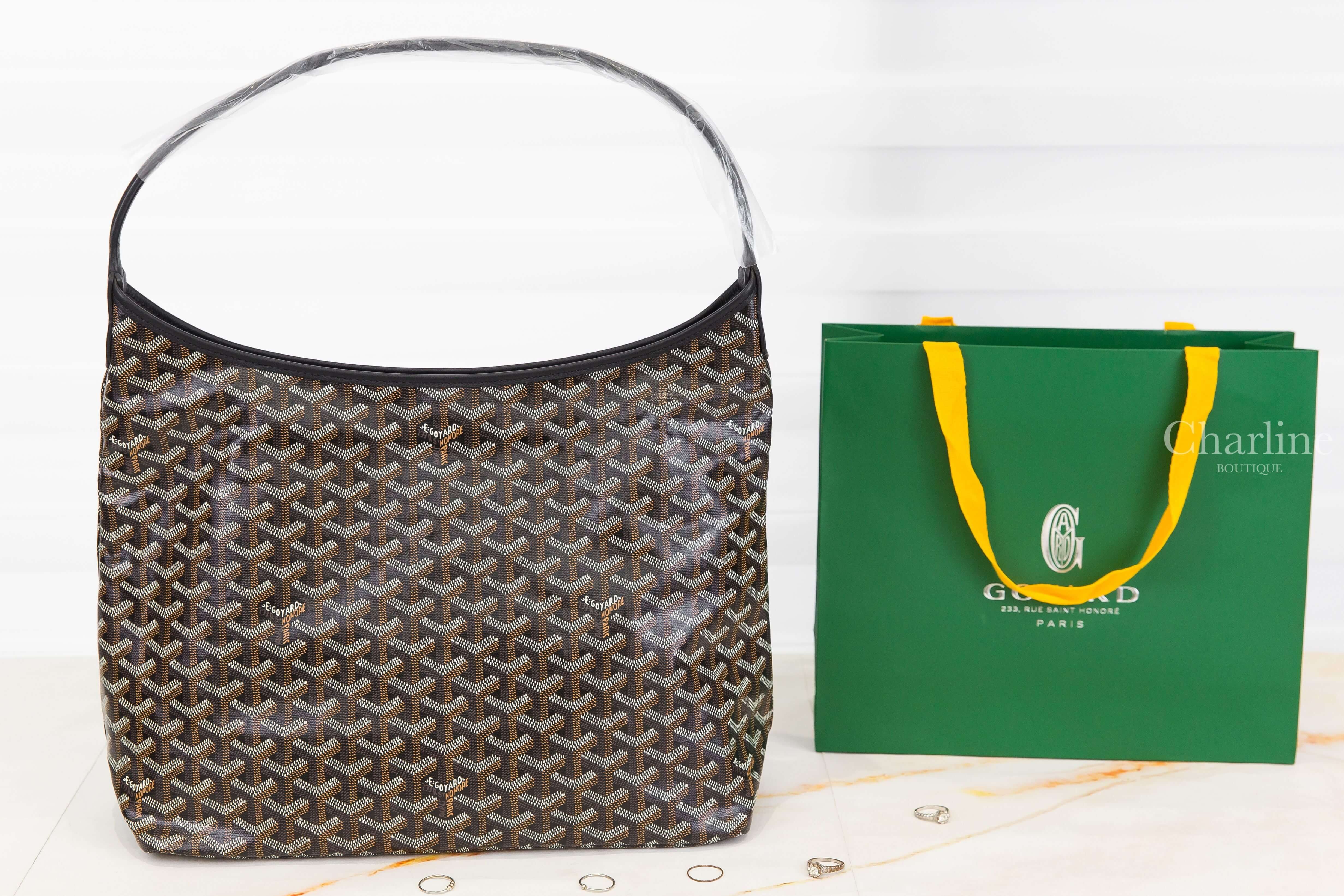Goyard Bohème Hobo Bag 黑色黃色愛心帆布小牛皮同色手提肩背包-Charline Boutique 精品代購