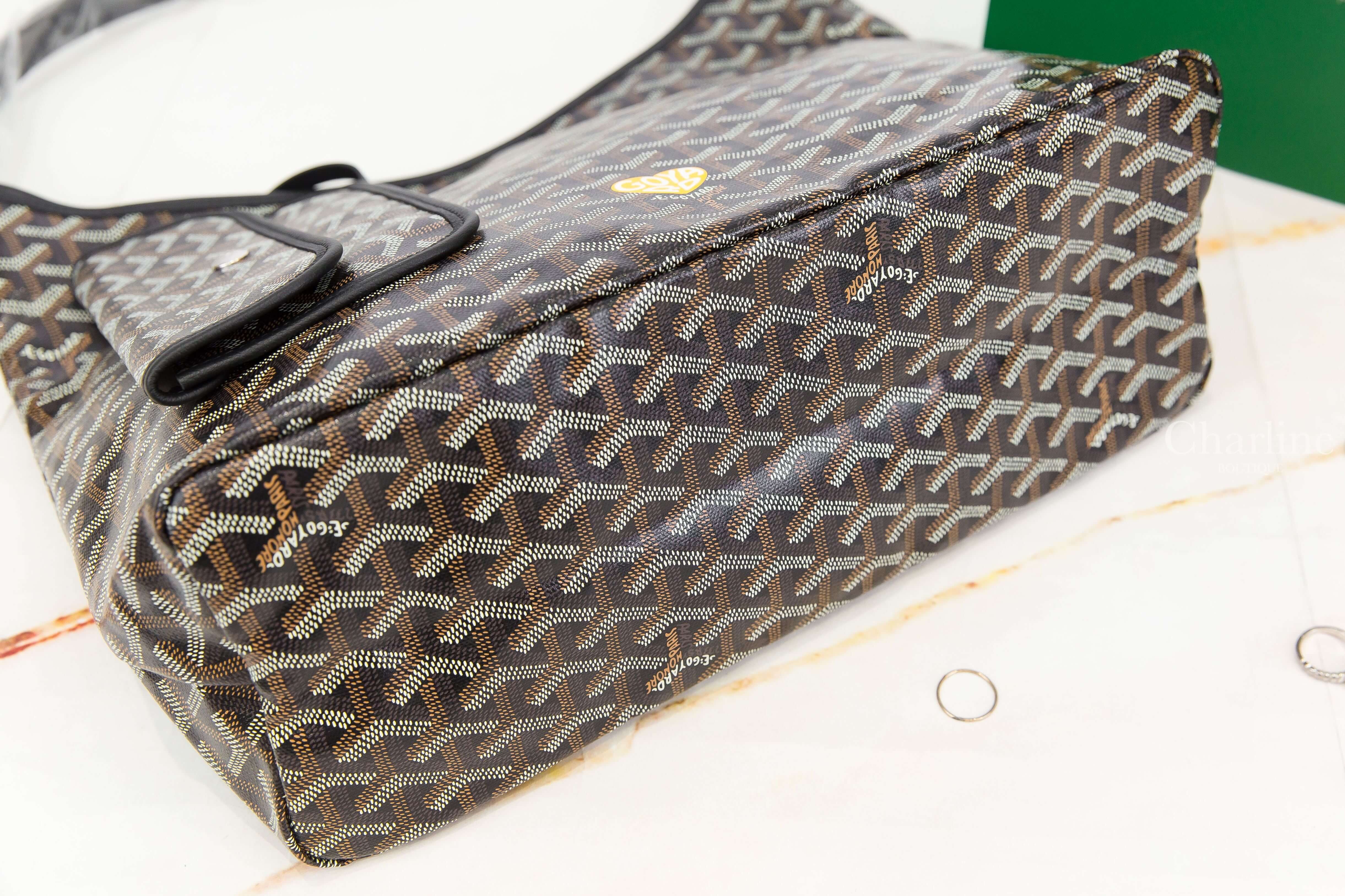 Goyard Bohème Hobo Bag 黑色黃色愛心帆布小牛皮同色手提肩背包-Charline Boutique 精品代購