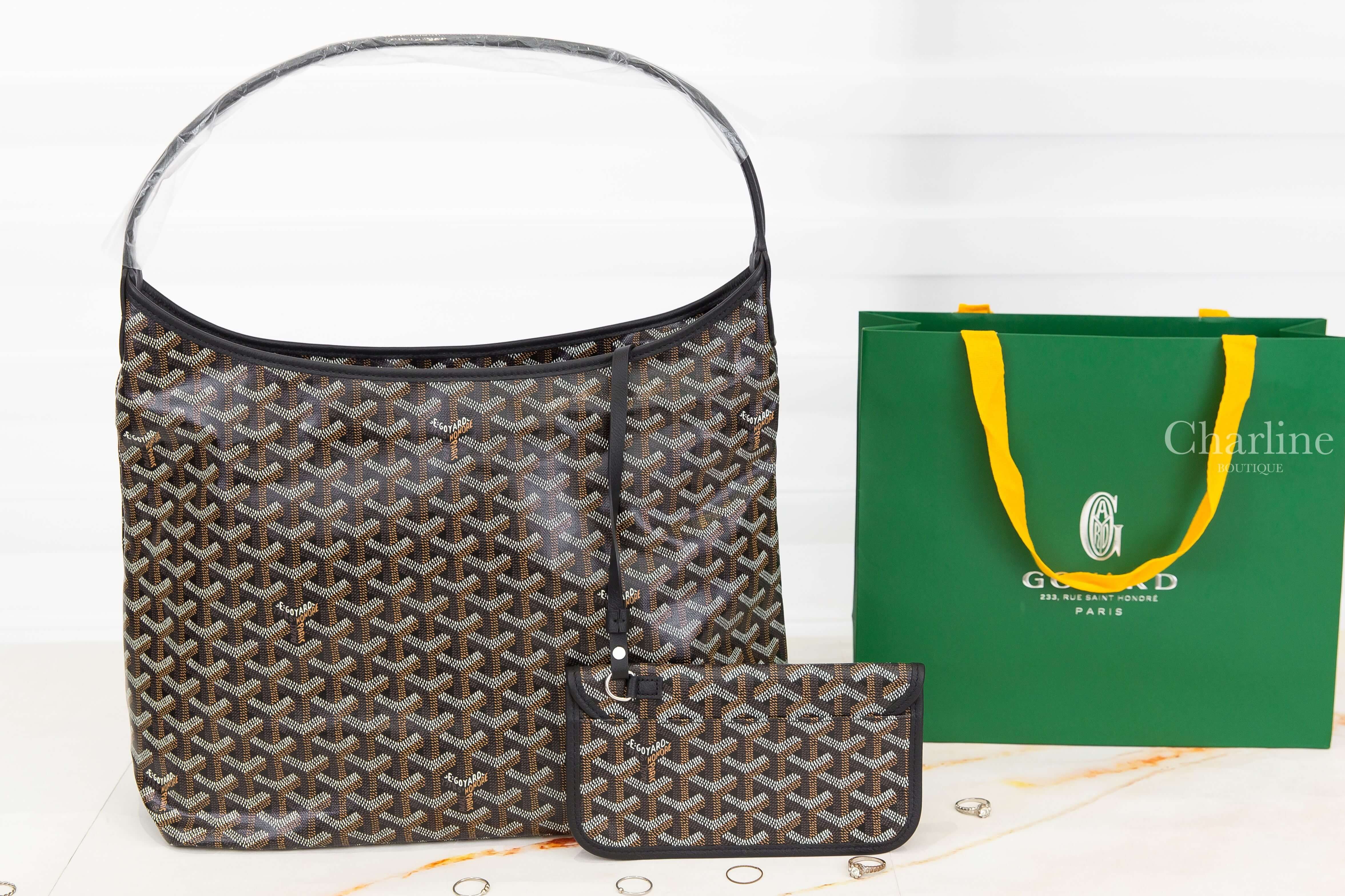 Goyard Bohème Hobo Bag 黑色黃色愛心帆布小牛皮同色手提肩背包-Charline Boutique 精品代購