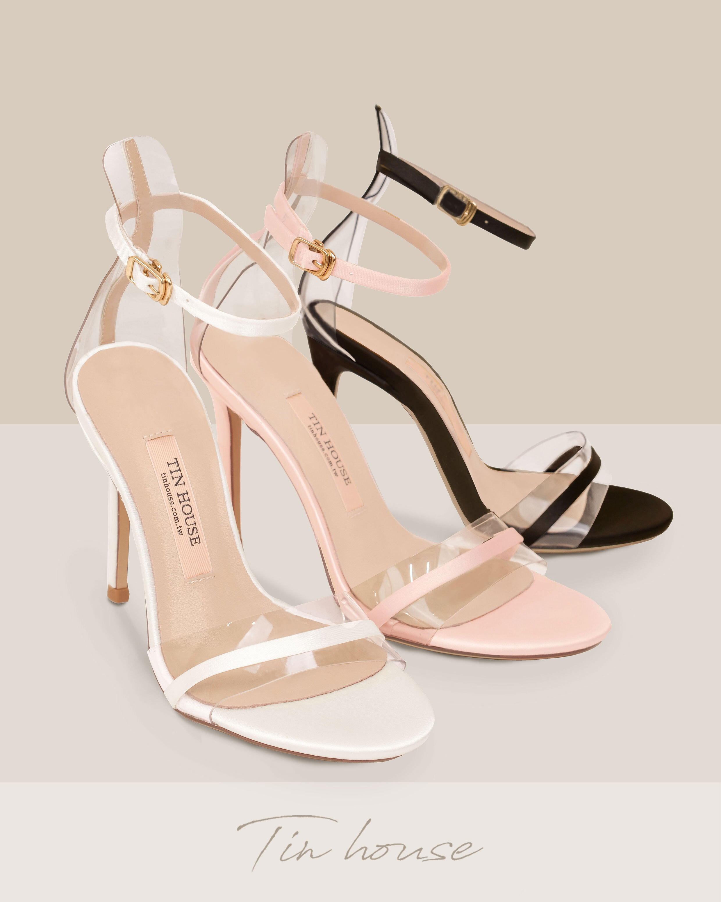 名媛緞帶一字帶跟鞋