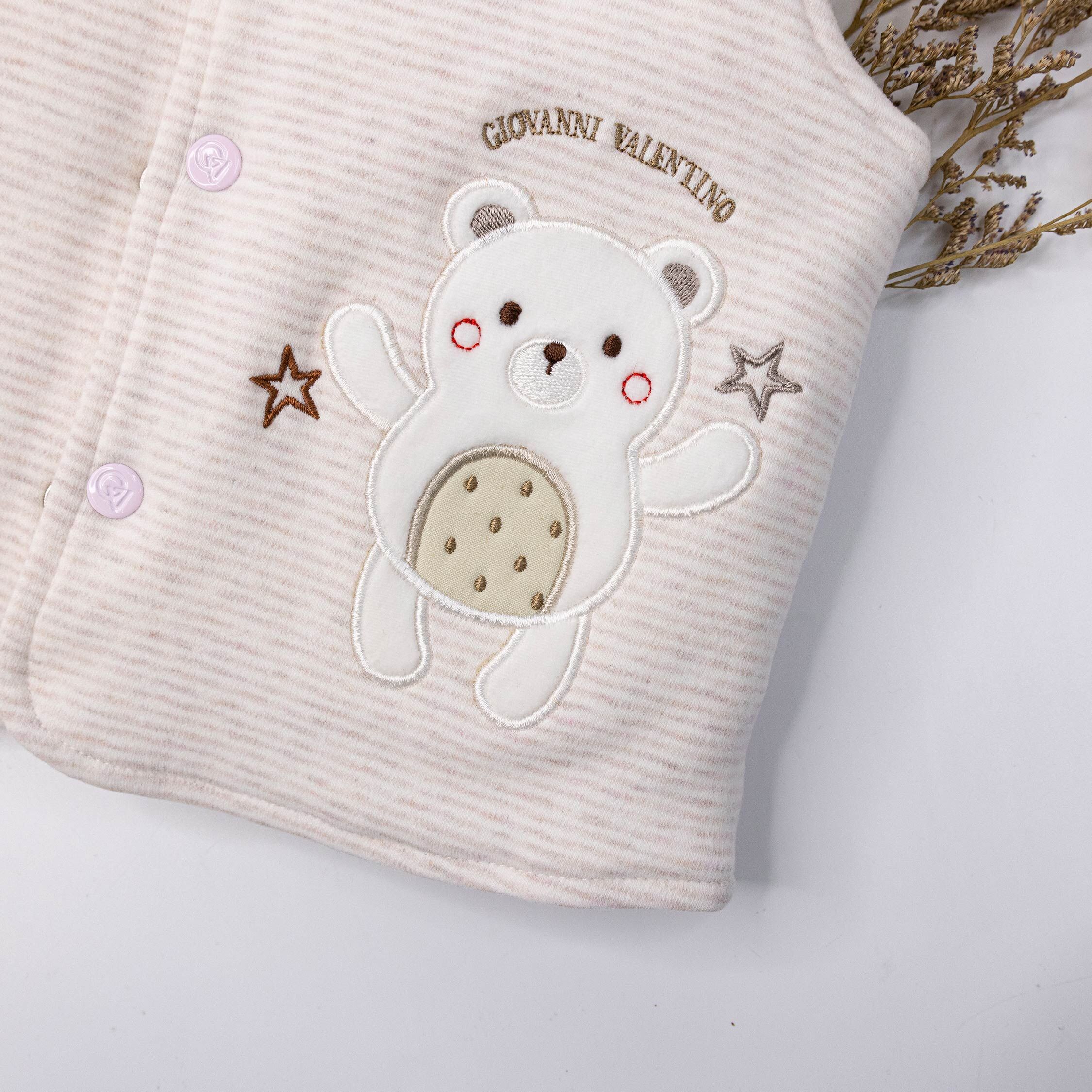 范侖鐵諾【32534】歡樂跳舞小熊條紋鋪棉背心＊二色