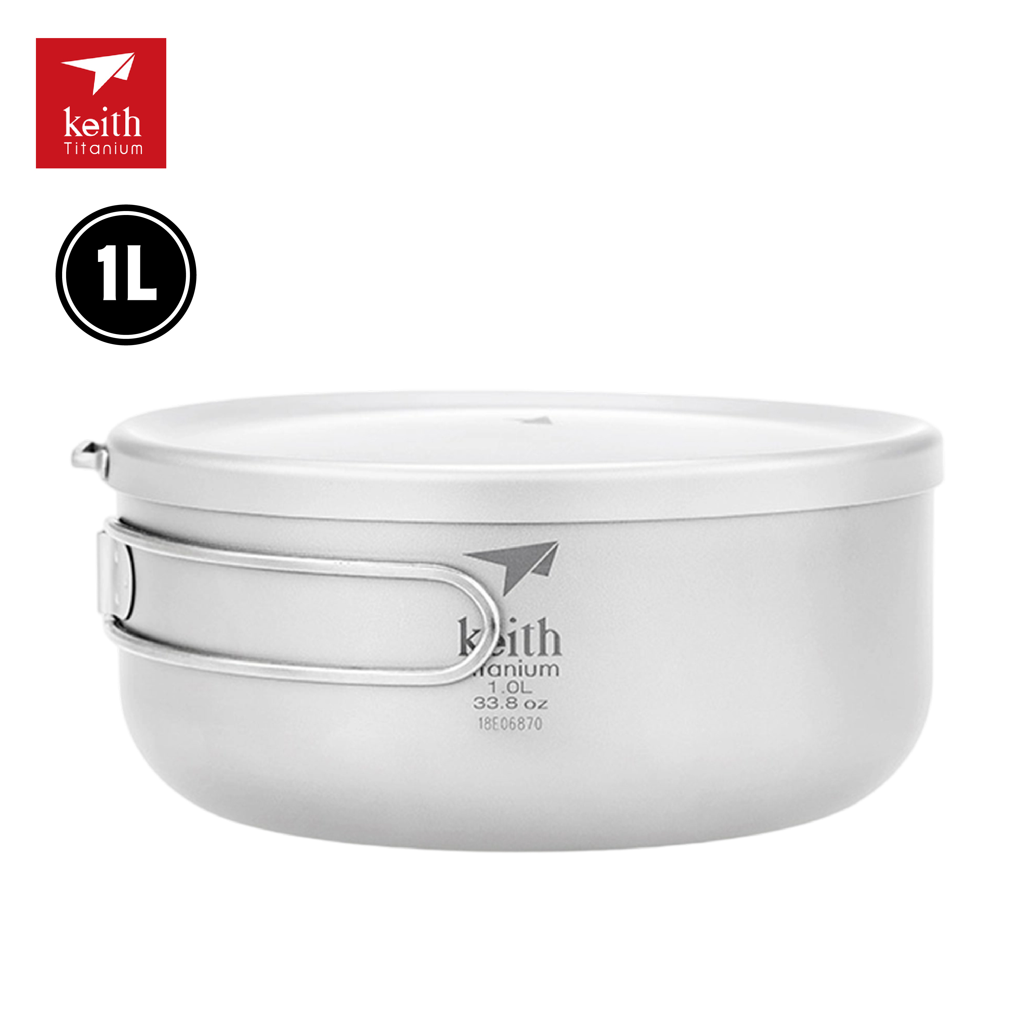 Keith 鎧斯 純鈦輕量環保圓形便當飯盒 1L 51KEITI5328