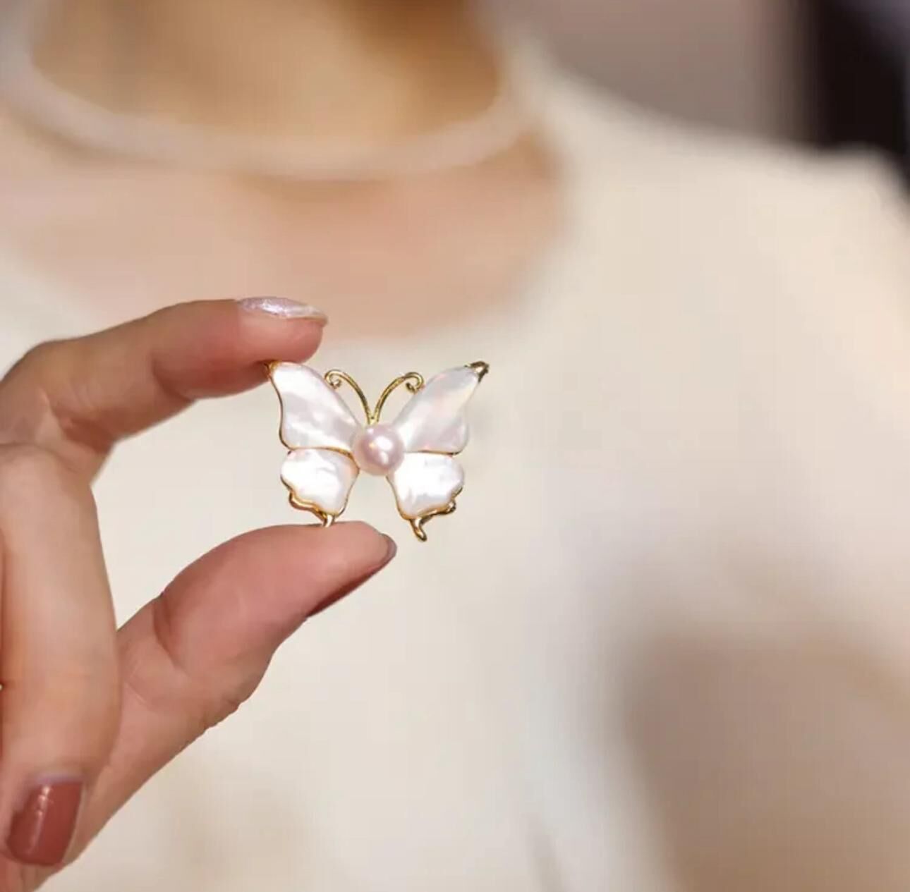 【直播】LL082842 蝴蝶款珍珠胸針(XZR0495011)