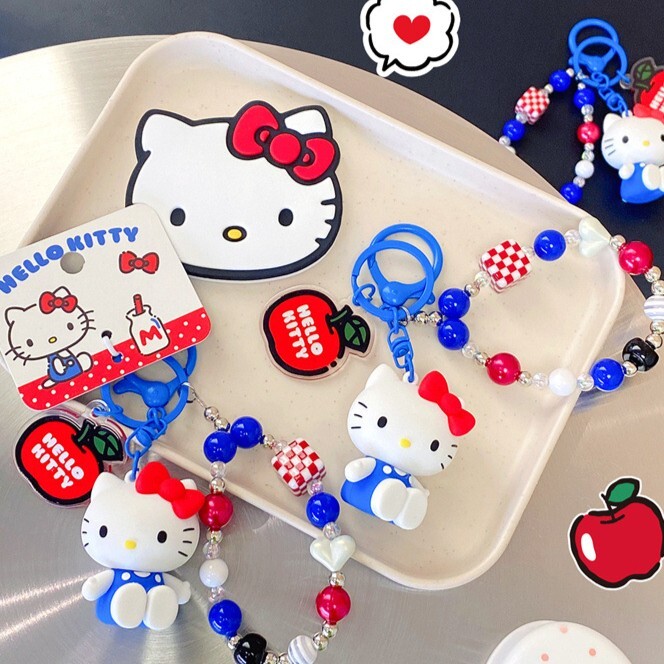 正版三麗鷗kitty坐姿珠鍊吊飾