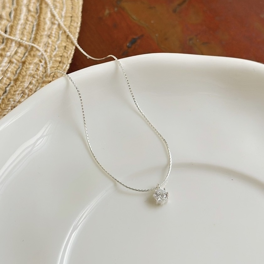 H163八爪單鑽純銀蛇骨鏈