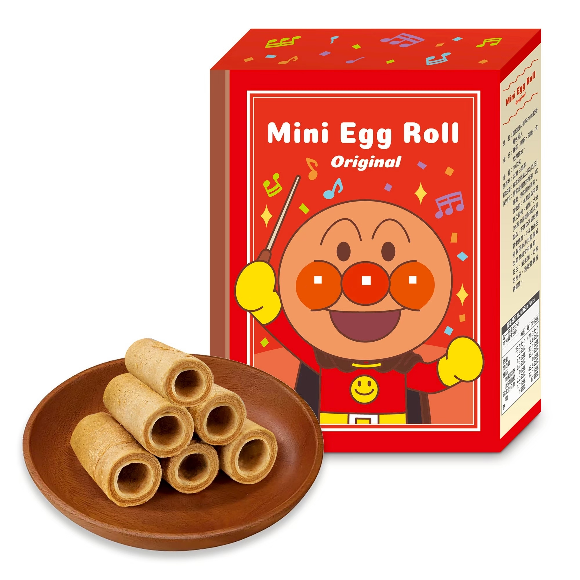 ANPANMAN麵包超人 原味mini蛋捲-麵包超人、芝麻mini蛋捲-細菌人