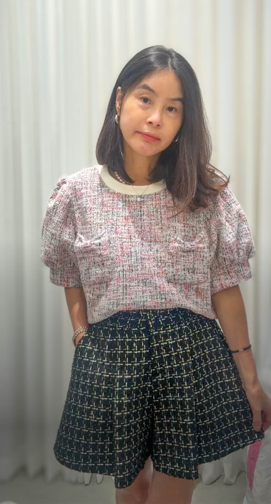 🥰PM_K6307  ▶️ 2個蝴蝶結口袋上衣 👉B:126cm L:51cm