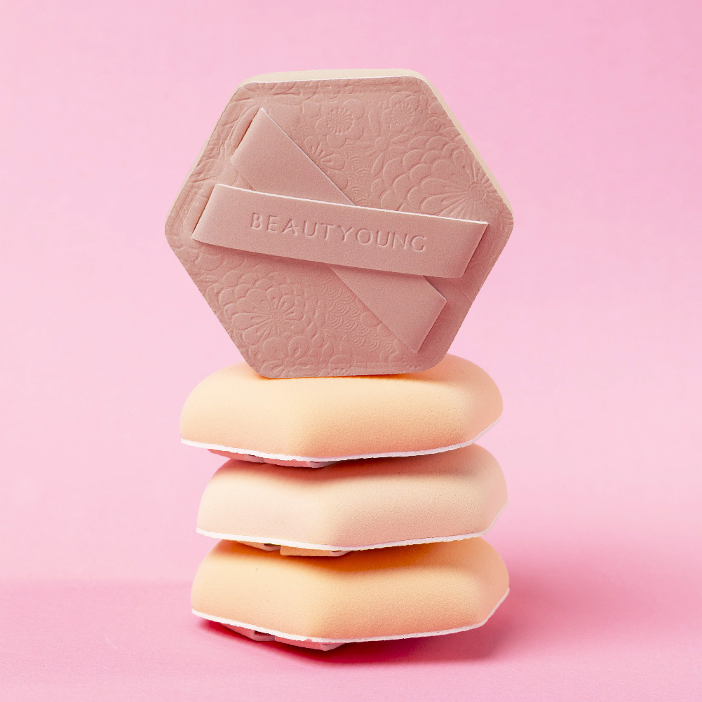 妝漾 絲柔壓紋六角粉撲