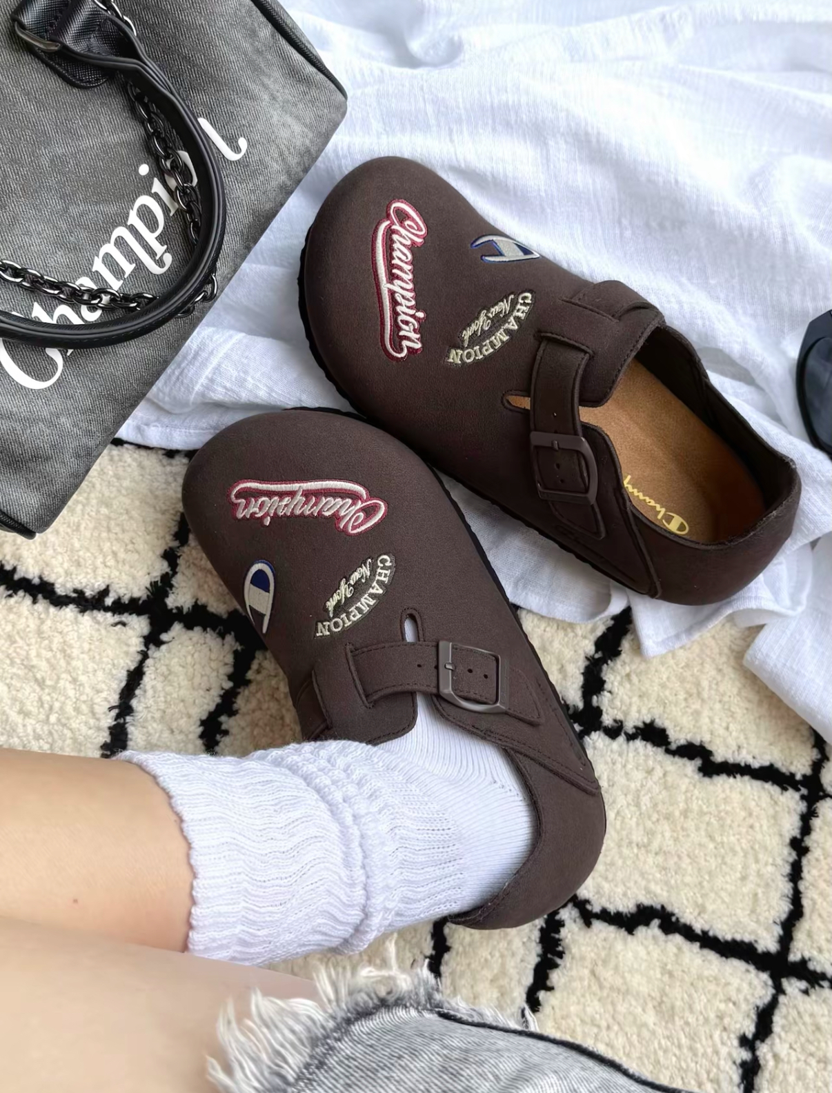 Champion Rochester Sandai Birken 美式刺繡勃肯鞋 麂皮 拖鞋 包頭拖鞋 4色/預購