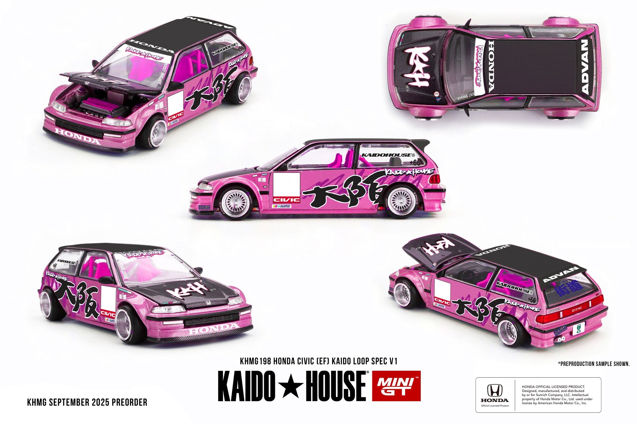 【預訂】Mini GT x Kaido House Honda Civic (EF) Kaido Loop Spec V1