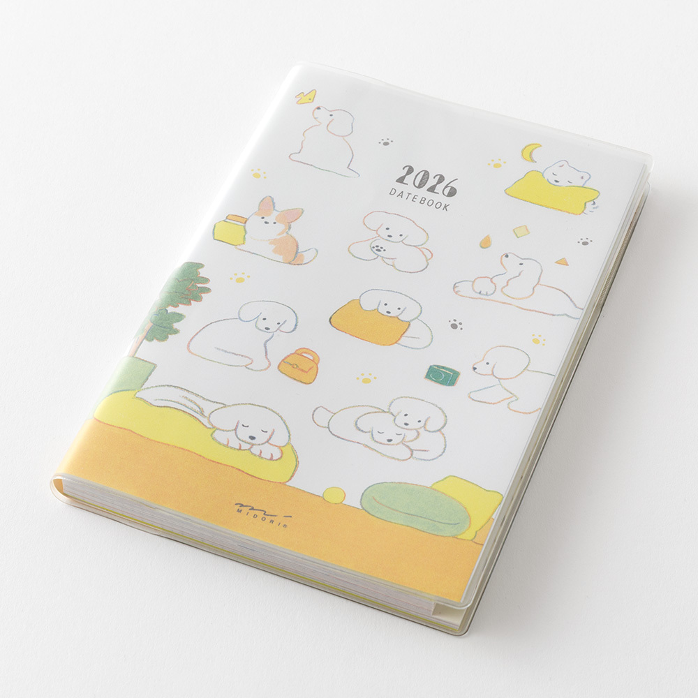 2026 POCKET DIARY 小狗 B6 月單週｜MIDORI 日本
