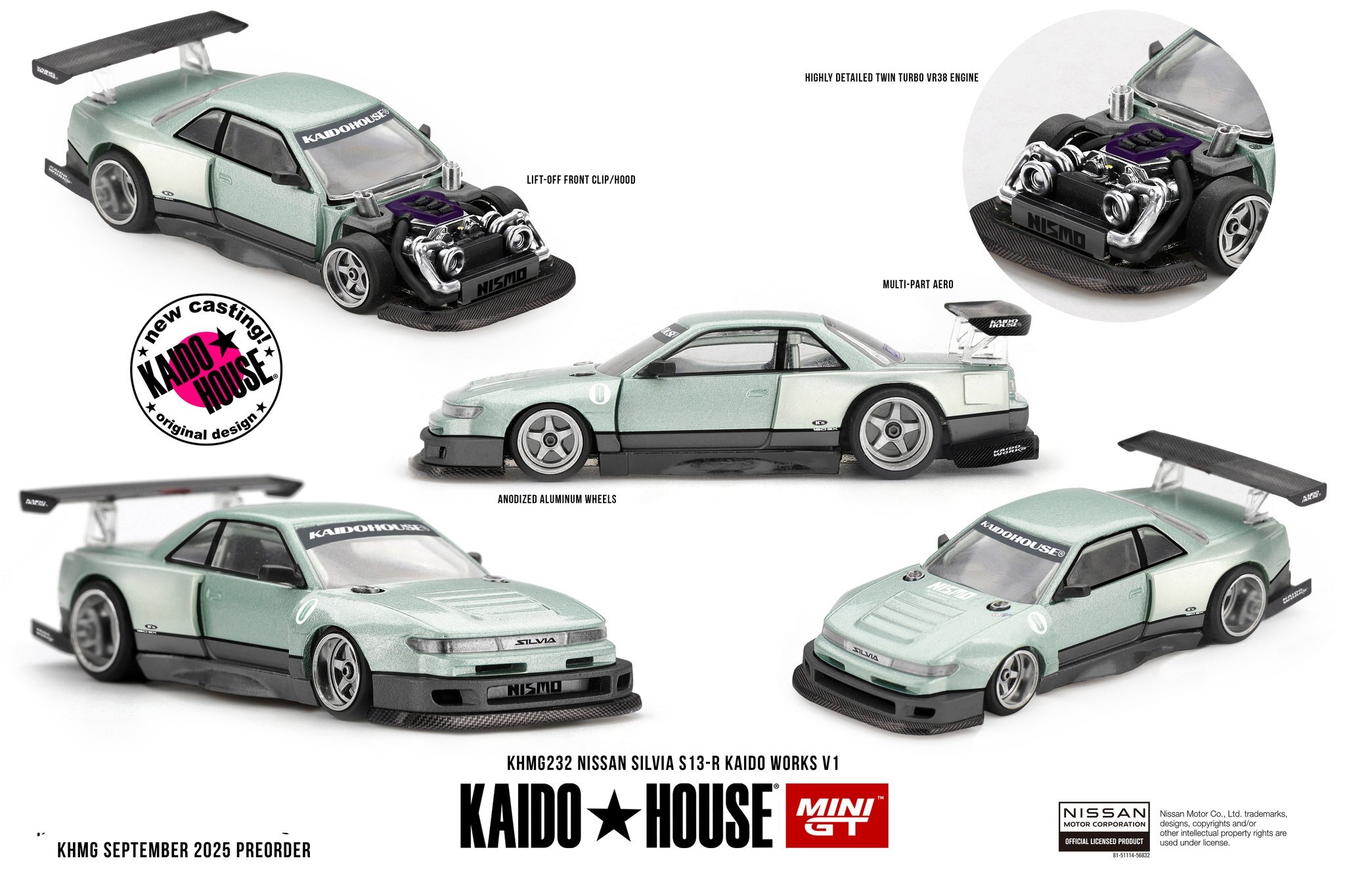 【預訂】Mini GT x Kaido House Nissan Silvia S13-R KAIDO WORKS V1
