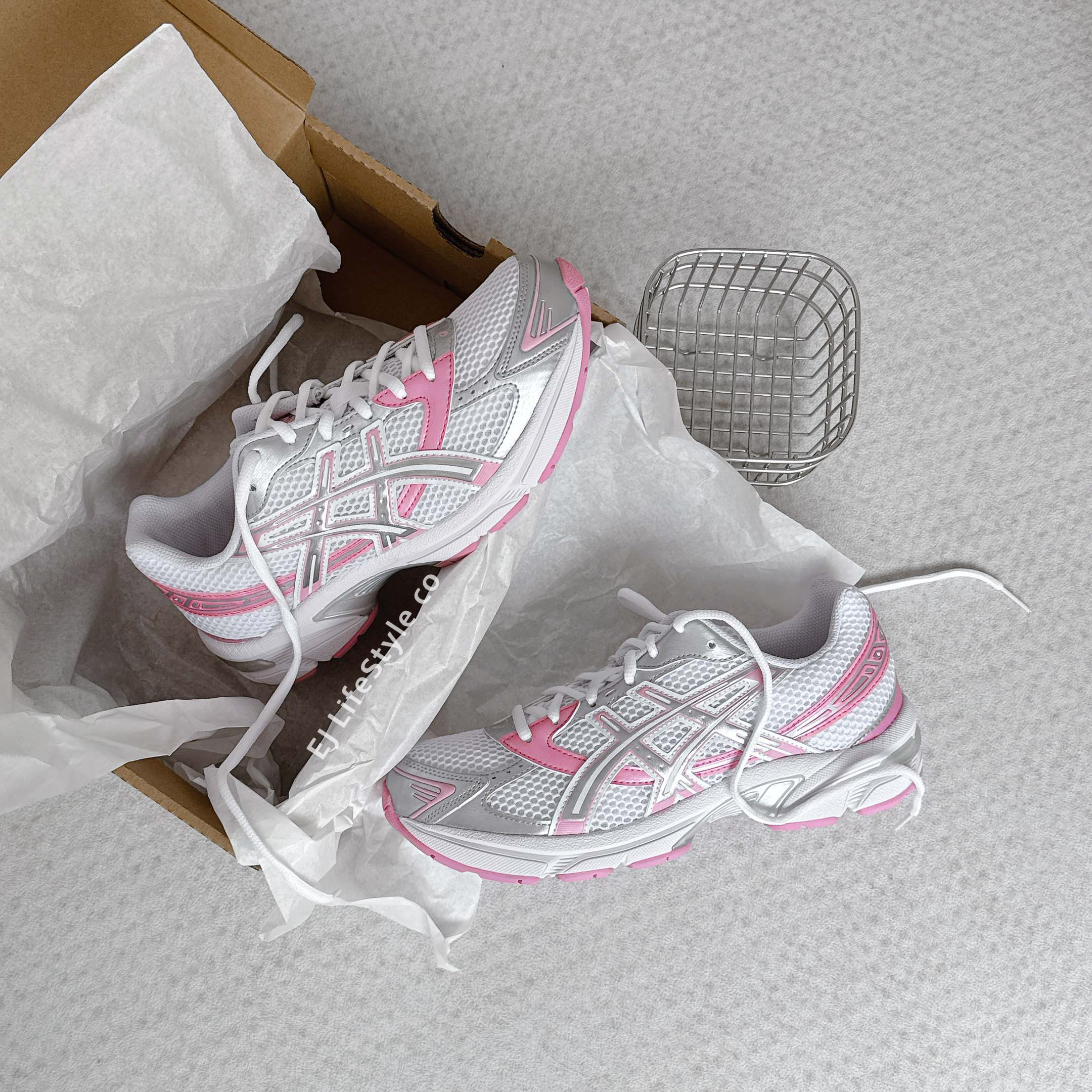 ASICS GEL-1130 櫻花粉銀 白色 灰銀 復古 女鞋 1202A507-100  / 現+調