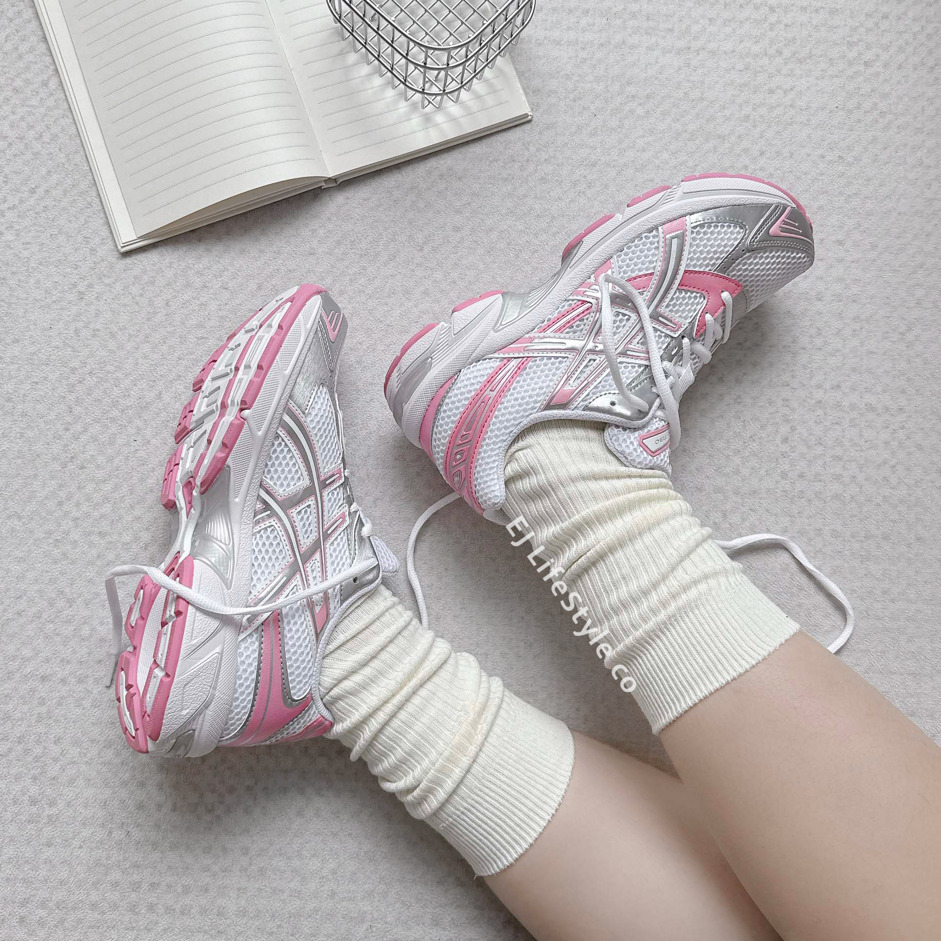 ASICS GEL-1130 櫻花粉銀 白色 灰銀 復古 女鞋 1202A507-100  / 現+調