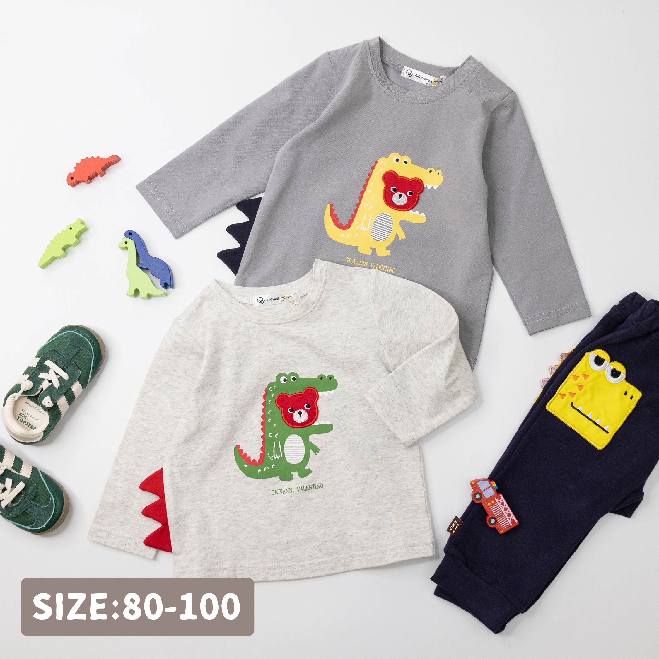 范侖鐵諾【32538】小熊鱷魚裝立體背鰭上衣＊二色