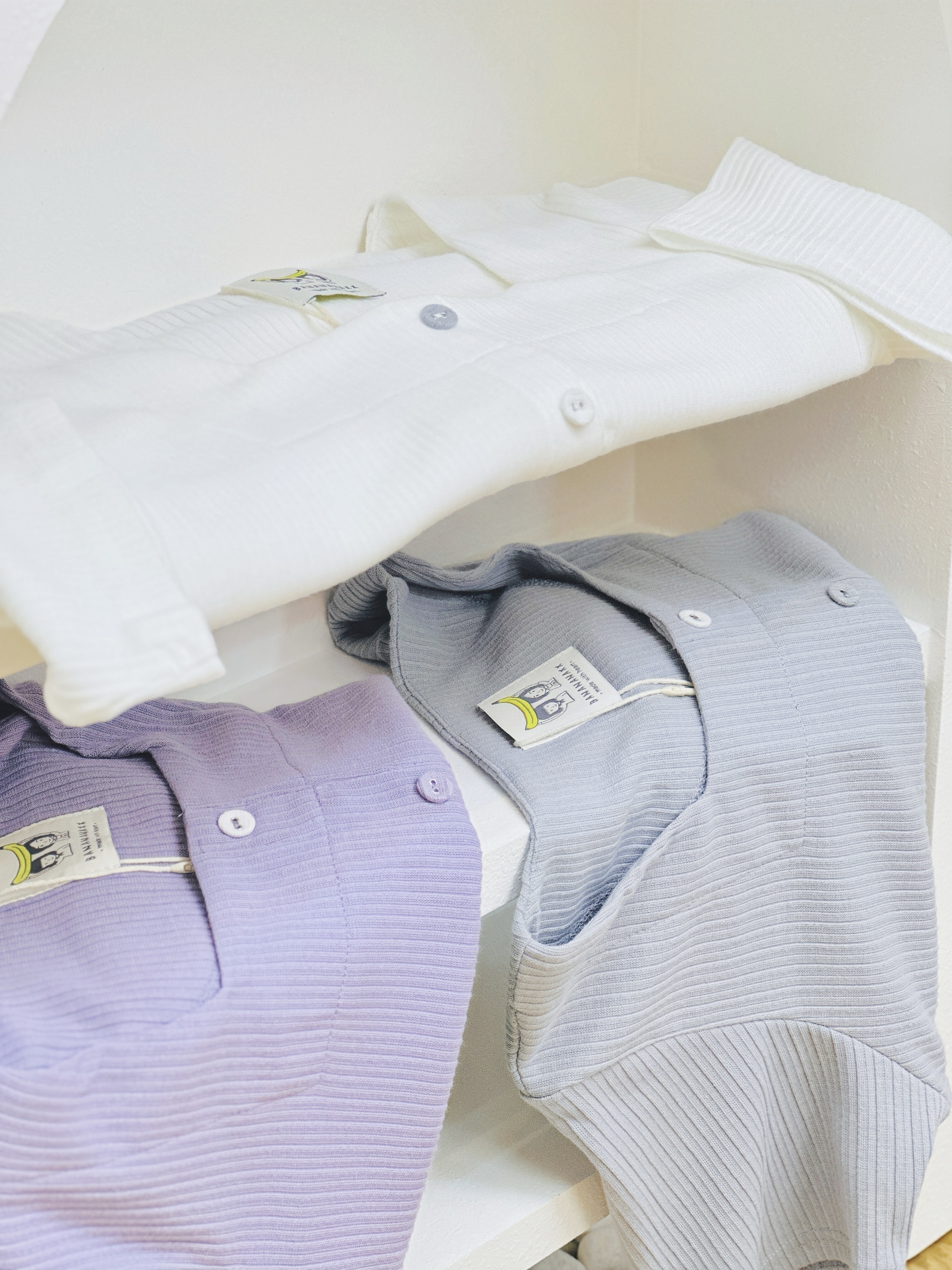 三色 / 方領包鈕短袖上衣 / Cloth Button-Up Square Neck Top