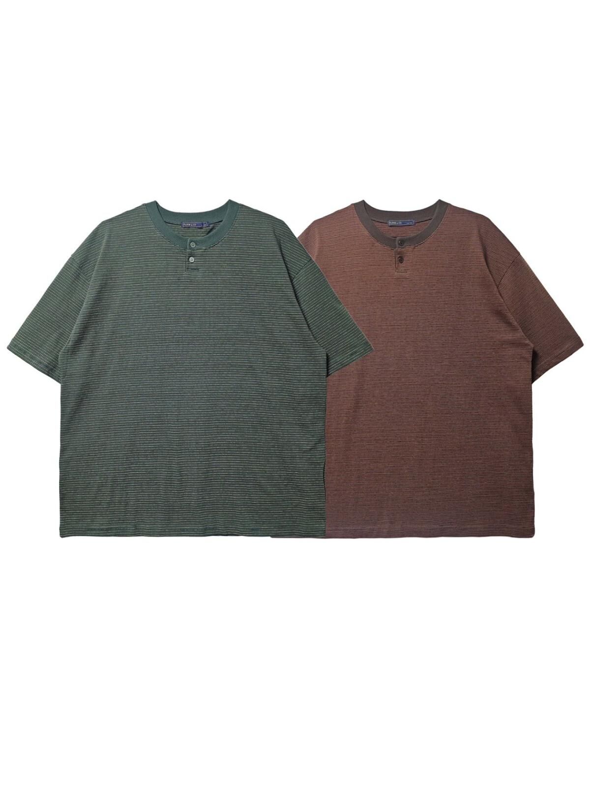 半開胸橫間短袖Tee F&c-090T