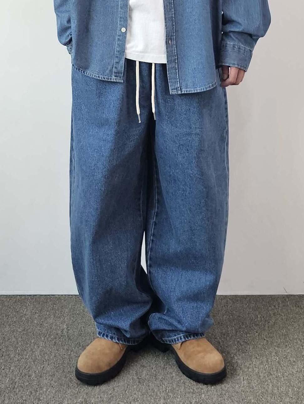 淨色鬆身牛仔褲 F&c-093P