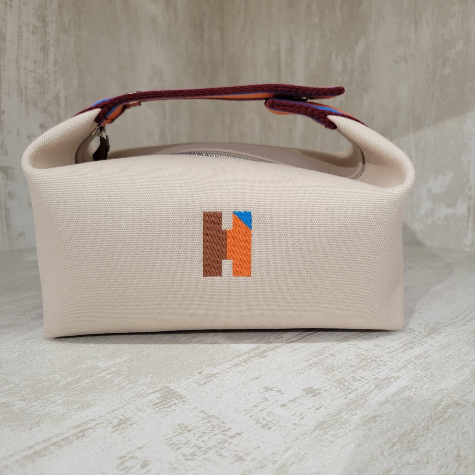 HERMES Bride-a-Brac H Pavillon case naturel 米白(橙紅藍帶)