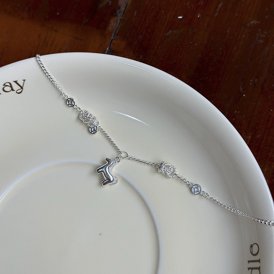 H136木馬圓環純銀手鏈