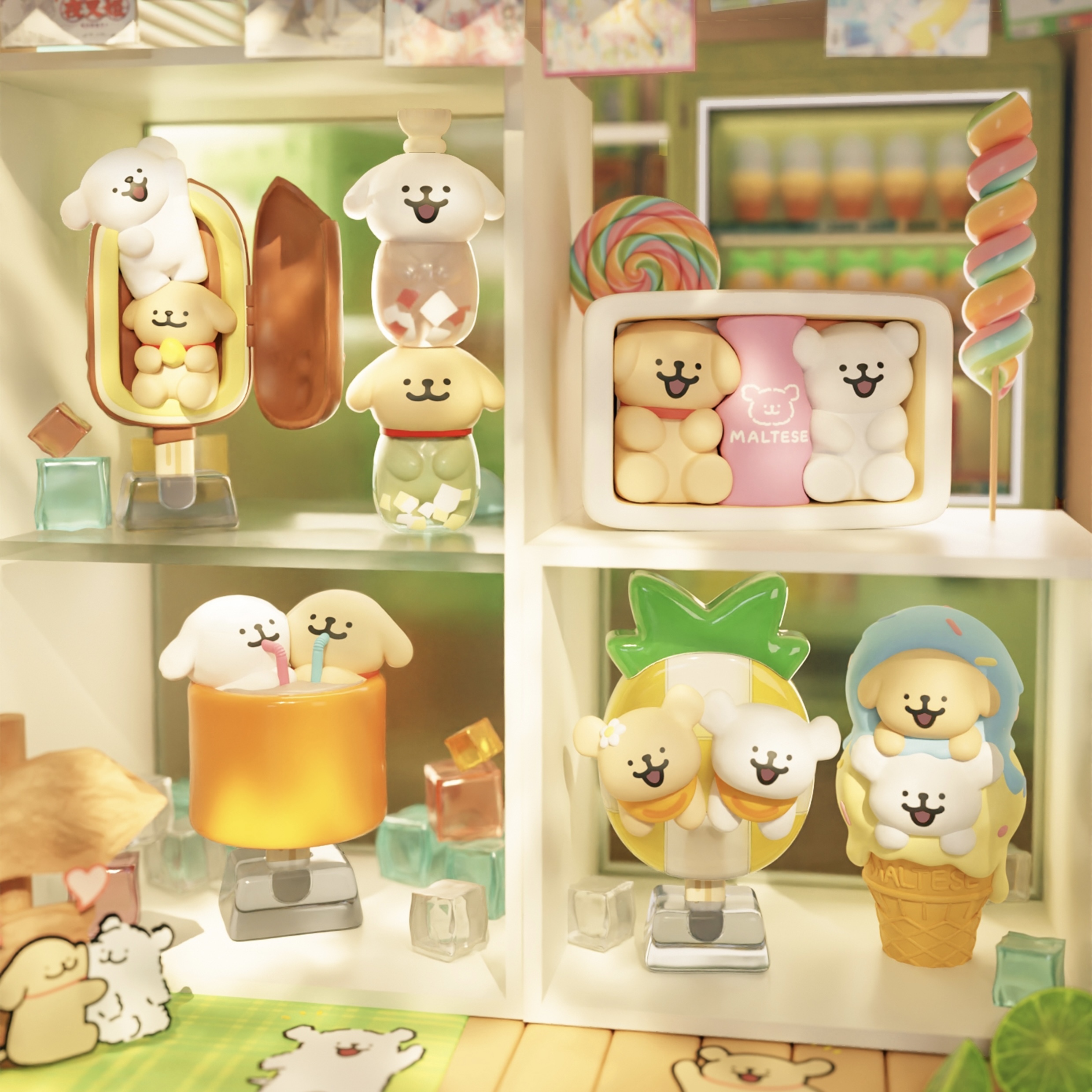 MALTESE 線條小狗 夏日冰淇淋系列 盲盒 公仔 / 預購