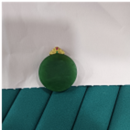 0901ht23-和田玉-銀鑲寶傘圓牌/個（A23）