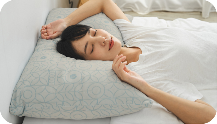 使用凍織冰涼枕頭套示意圖