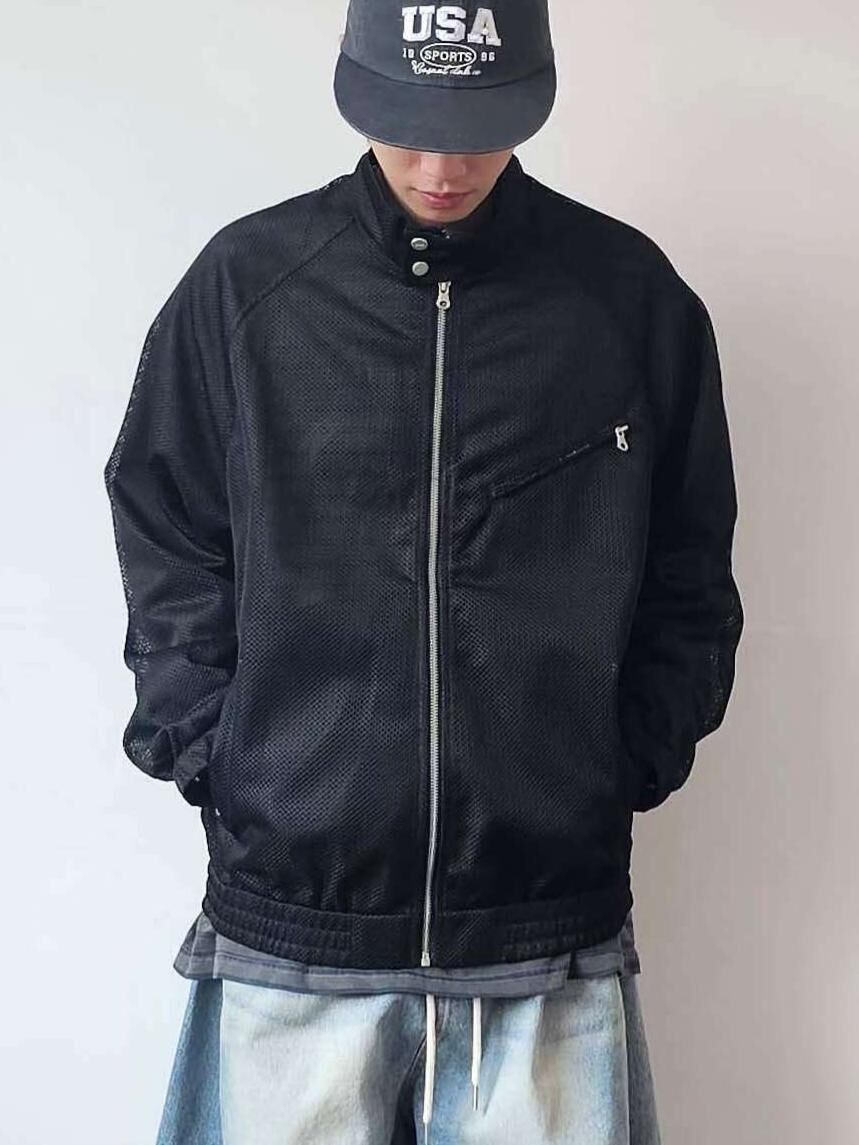 淨色拉鍊外套 F&c-098JK