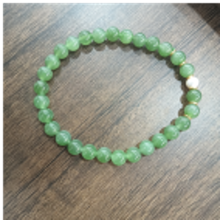 0901ht38-和田玉-6m碧玉珍珠手串/個（A38）