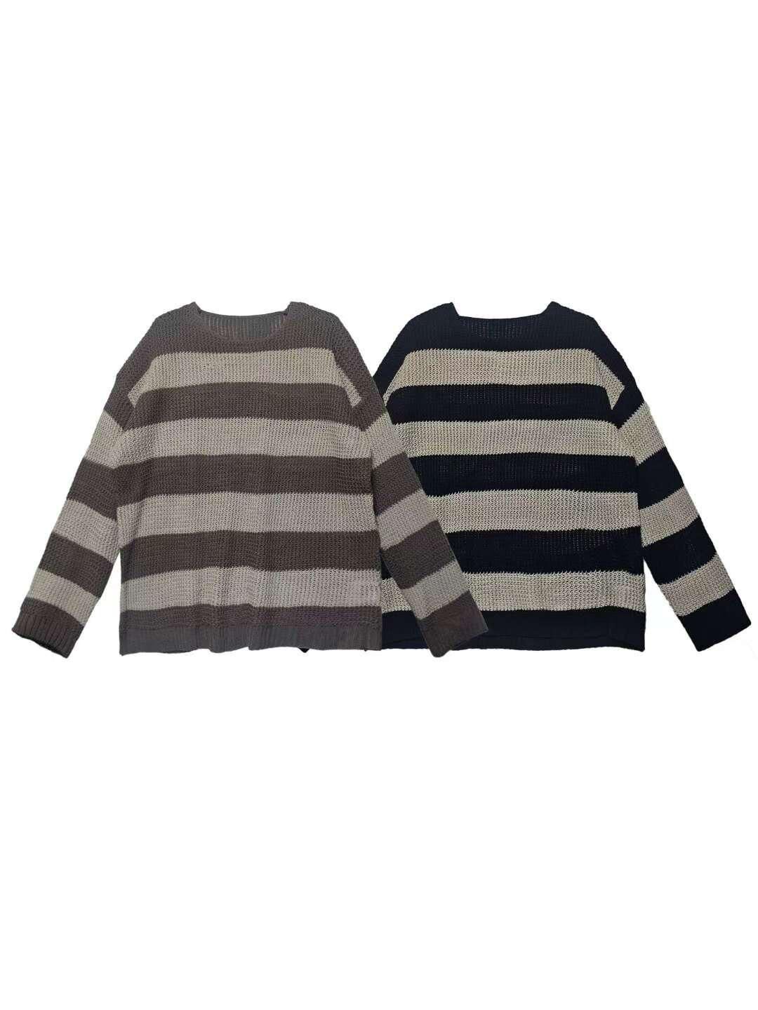 橫間長袖針織衫 F&c-100T