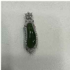 0901ht47-和田玉-銀鑲碧玉大福瓜/個（A47）