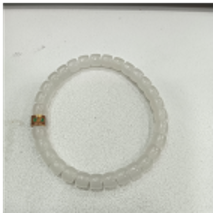 0901ht57-和田玉-白玉燒藍回紋手串/個（A57）