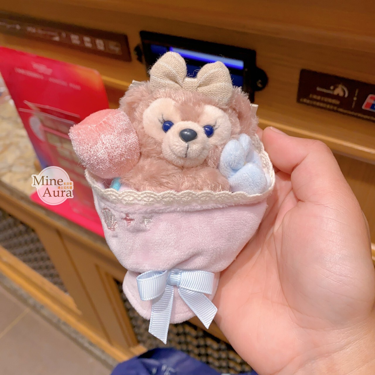 達菲 Duffy 與好友們 雪莉玫 ShellieMay 迷你花束造型 絨毛 鑰匙圈 吊飾 -上海迪士尼樂園