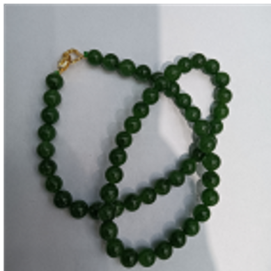 0901ht59-和田玉-8m碧玉媽媽鏈有黑點A+/個（A59）