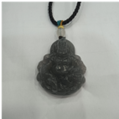 0901ht60-和田玉-煙紫黃財神/件（A60）