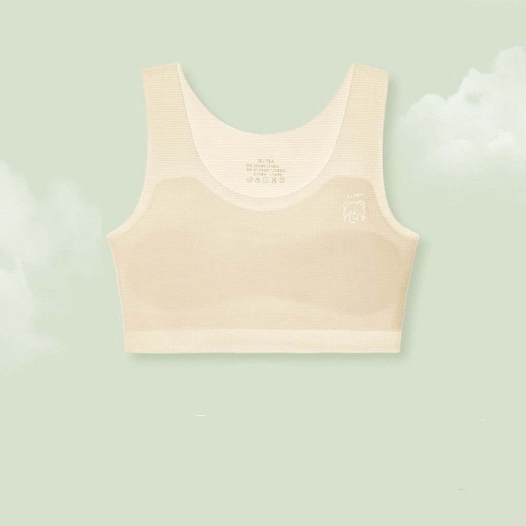 浮雕Lucky小熊寬肩帶透氣背心