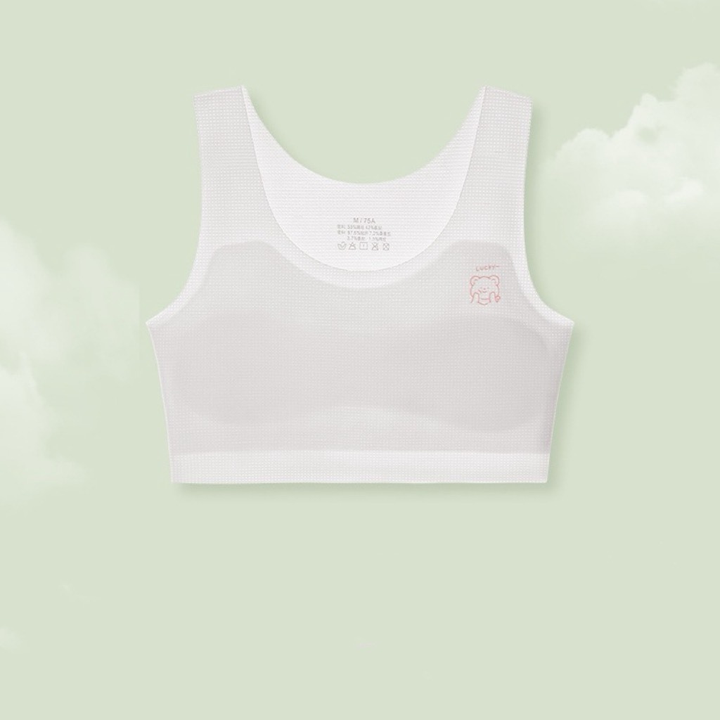 浮雕Lucky小熊寬肩帶透氣背心