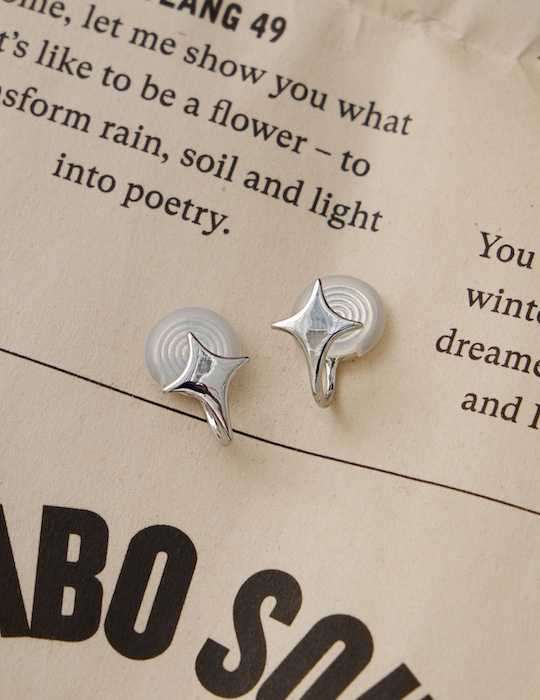 光感星芒。夾式耳環