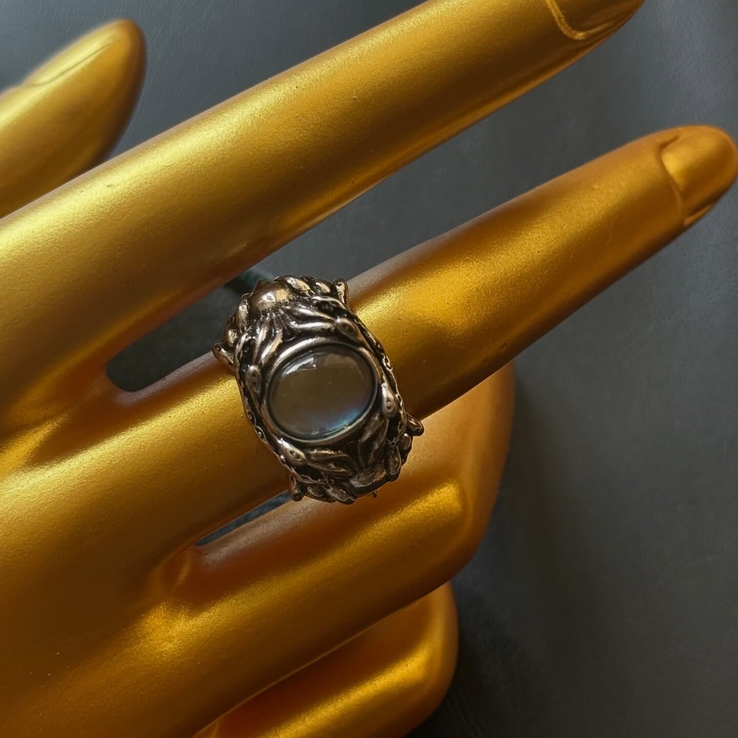 [原石] 海藍寶 梅杜莎 男戒 水晶戒指