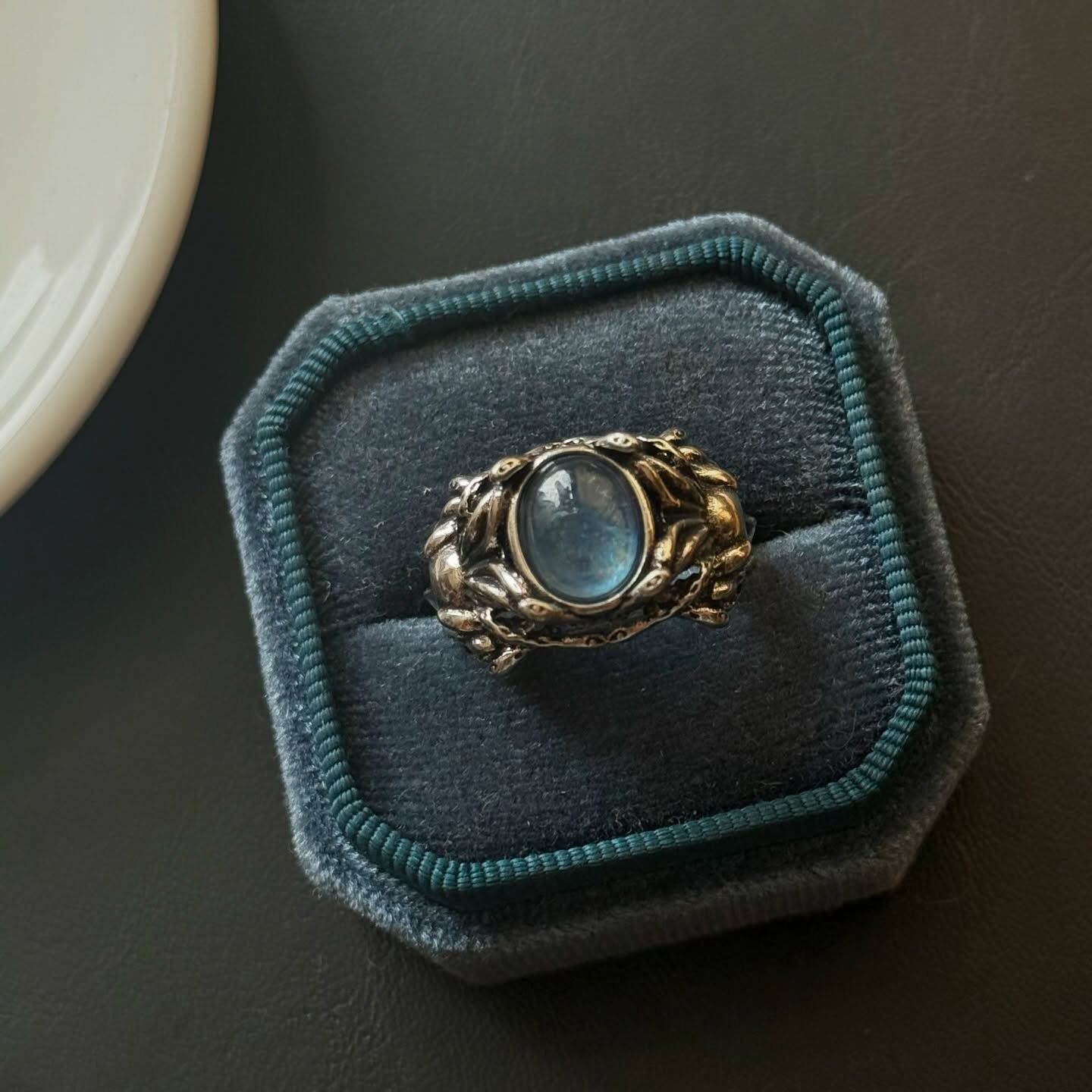 [原石] 海藍寶 梅杜莎 男戒 水晶戒指
