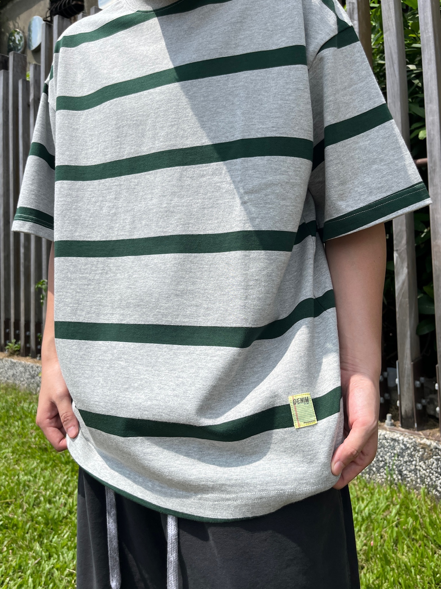 正韓 厚磅寬鬆感條紋Tee (2colors)