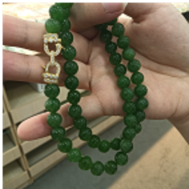 0901ht76-和田玉-8m碧玉媽媽鏈/個（A76）