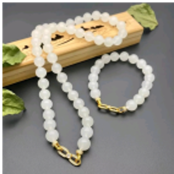 0901ht79-和田玉-10m白玉方形鑽石媽媽鏈/個（A79）