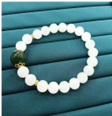 0901ht92-和田玉-8m白玉花托手串/個（A92）