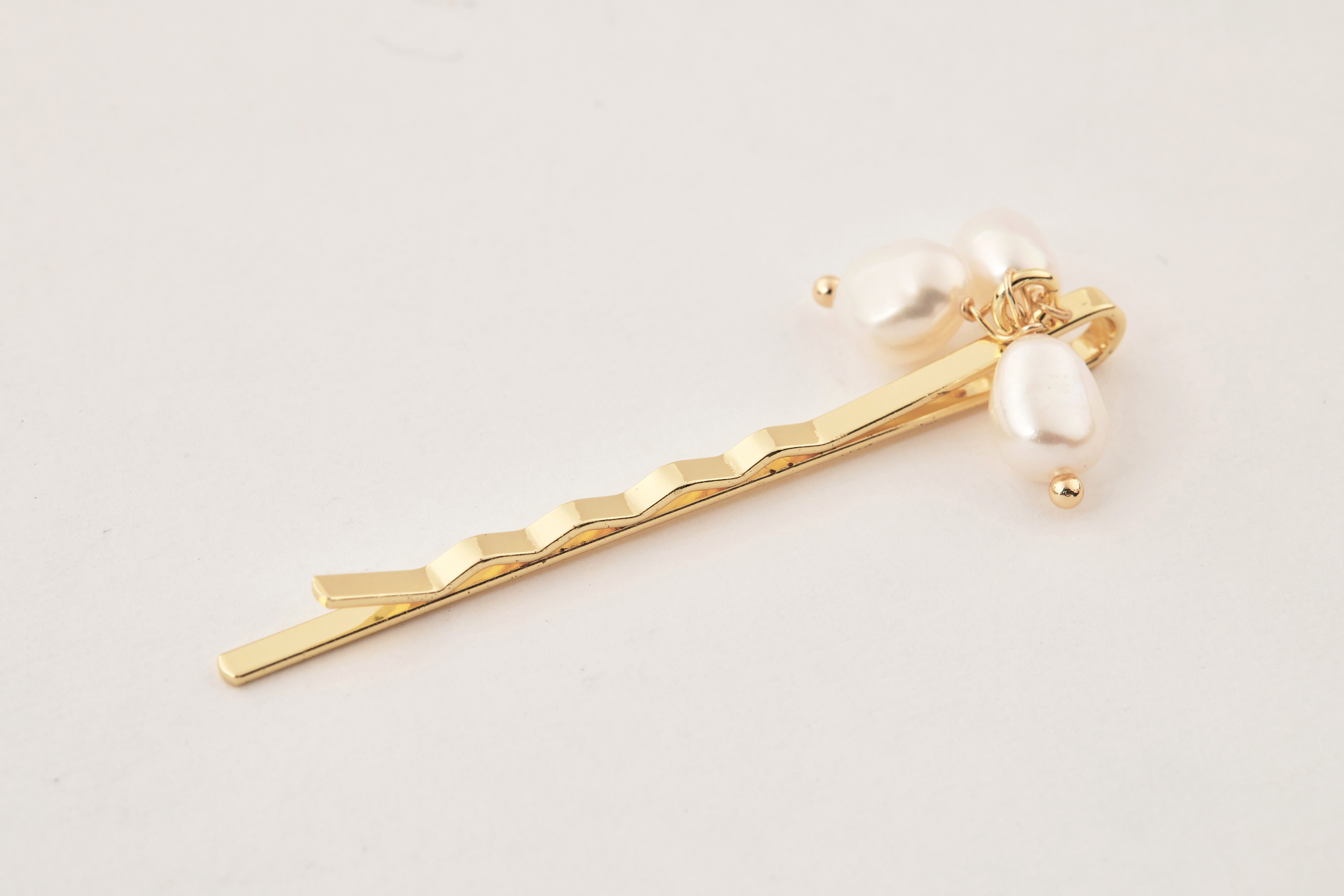 H039 | 銅鍍14K淡水珍珠髮夾